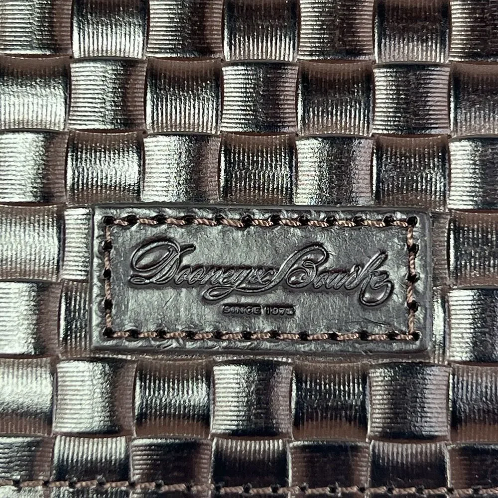 Dooney & Bourke Chocolate Brown Woven Flat Leather Wristlet Wallet - Picture 2 of 6